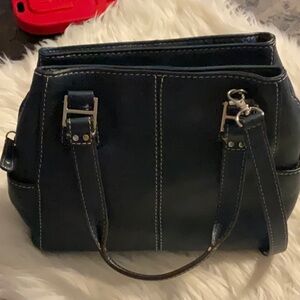 Fossil Navy Leather Handbag